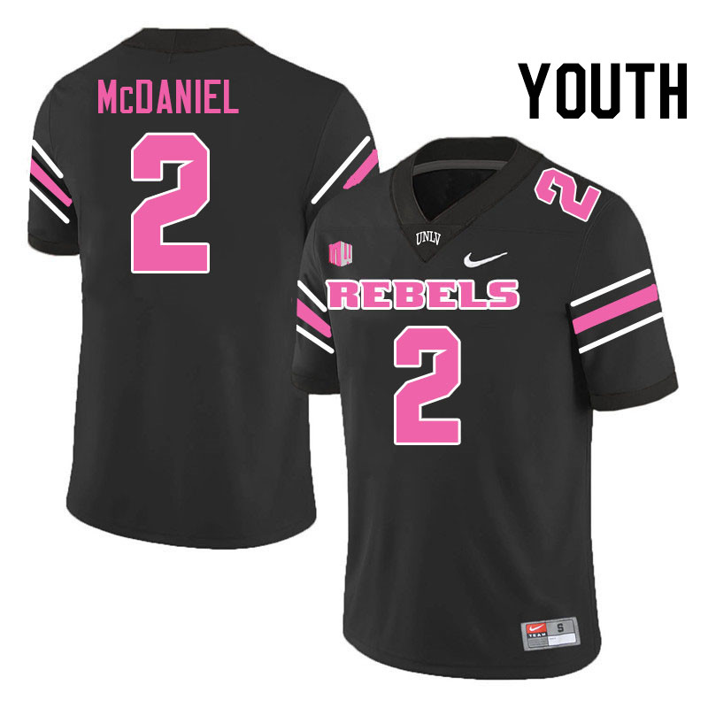 Youth #2 Damien McDaniel UNLV Rebels College Football Jerseys Stitched-Black